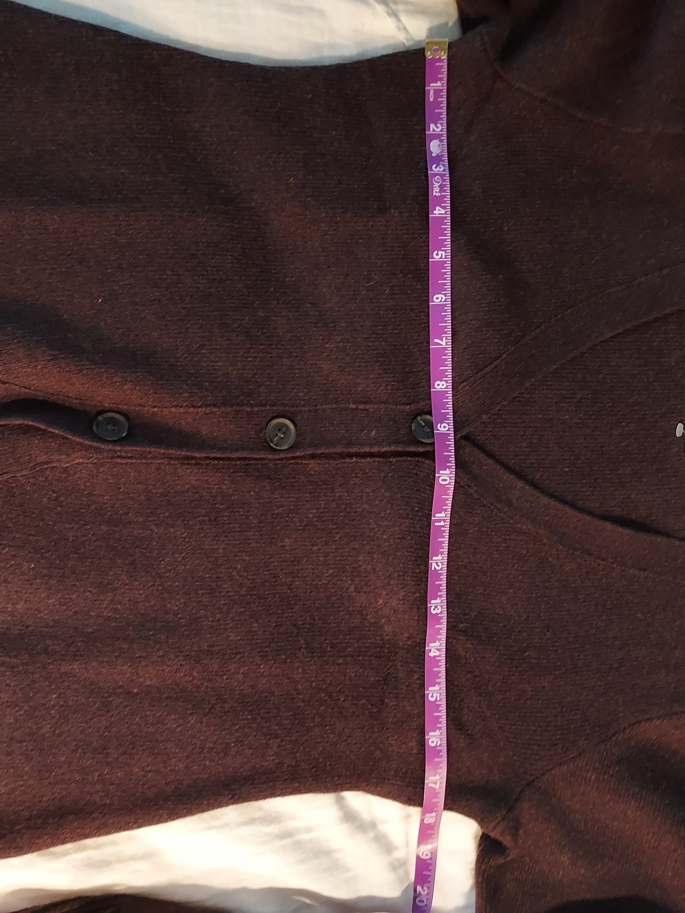 GAP Dark Brown V-Neck Button Cardigan, Wide Sleeves, S - Picture 6 of 10